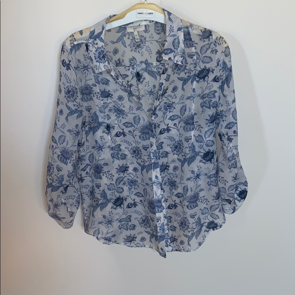 blue button down